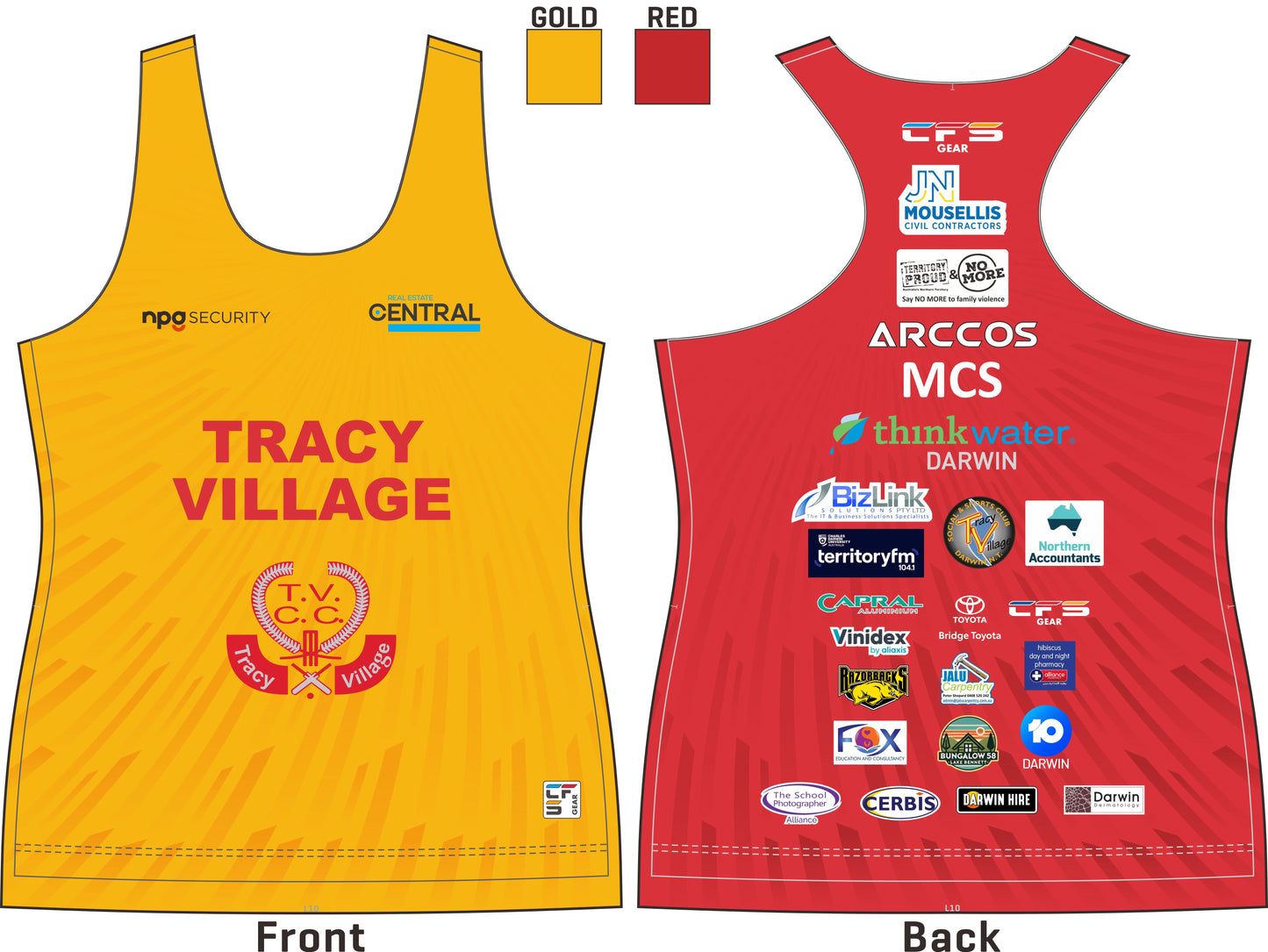 Tracy Village CC - Training Singlet Ladies