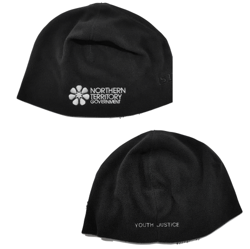 Beanie - AH747 EMB NTG Youth Justice Black