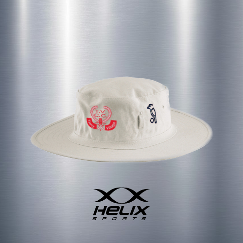Tracy Village CC - Sun Hat - Wide Brim - Cream with embroidered logo